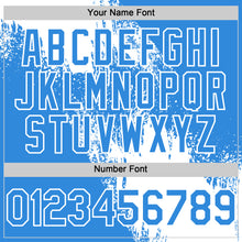 Load image into Gallery viewer, Custom White Electric Blue 3D Pattern Abstract Brush Stroke Two-Button Unisex Softball Jersey