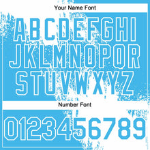 Load image into Gallery viewer, Custom White Sky Blue 3D Pattern Abstract Brush Stroke Two-Button Unisex Softball Jersey