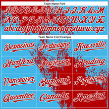 Load image into Gallery viewer, Custom Red Sky Blue-White 3D Pattern Abstract Brush Stroke Two-Button Unisex Softball Jersey