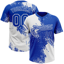 Load image into Gallery viewer, Custom White Thunder Blue 3D Pattern Abstract Brush Stroke Two-Button Unisex Softball Jersey
