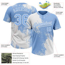 Load image into Gallery viewer, Custom White Light Blue 3D Pattern Abstract Brush Stroke Two-Button Unisex Softball Jersey