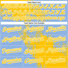 Load image into Gallery viewer, Custom Yellow Light Blue-White 3D Pattern Abstract Brush Stroke Two-Button Unisex Softball Jersey