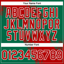 Load image into Gallery viewer, Custom Red Kelly Green-White 3D Pattern Abstract Brush Stroke Two-Button Unisex Softball Jersey