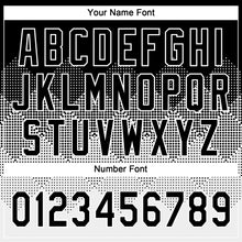 Load image into Gallery viewer, Custom Black White 3D Gradient Square Shape Two-Button Unisex Softball Jersey