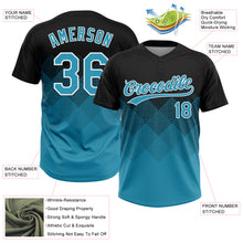 Load image into Gallery viewer, Custom Black Panther Blue-White 3D Gradient Square Shape Two-Button Unisex Softball Jersey