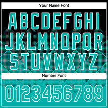 Load image into Gallery viewer, Custom Black Aqua-White 3D Gradient Square Shape Two-Button Unisex Softball Jersey