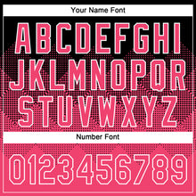 Load image into Gallery viewer, Custom Black Neon Pink-White 3D Gradient Square Shape Two-Button Unisex Softball Jersey