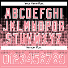 Load image into Gallery viewer, Custom Black Medium Pink-White 3D Gradient Square Shape Two-Button Unisex Softball Jersey