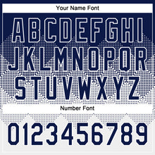 Load image into Gallery viewer, Custom Navy White 3D Gradient Square Shape Two-Button Unisex Softball Jersey