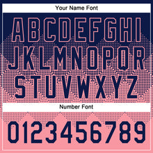 Load image into Gallery viewer, Custom Navy Medium Pink 3D Gradient Square Shape Two-Button Unisex Softball Jersey