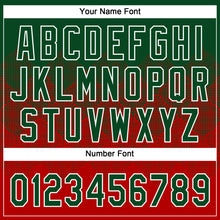 Load image into Gallery viewer, Custom Green Red-White 3D Gradient Square Shape Two-Button Unisex Softball Jersey