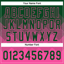 Load image into Gallery viewer, Custom Green Pink 3D Gradient Square Shape Two-Button Unisex Softball Jersey