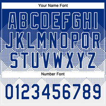 Load image into Gallery viewer, Custom Royal White 3D Gradient Square Shape Two-Button Unisex Softball Jersey