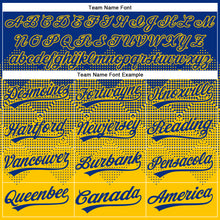 Load image into Gallery viewer, Custom Royal Yellow 3D Gradient Square Shape Two-Button Unisex Softball Jersey