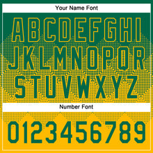 Load image into Gallery viewer, Custom Kelly Green Gold 3D Gradient Square Shape Two-Button Unisex Softball Jersey