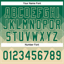 Load image into Gallery viewer, Custom Kelly Green Cream 3D Gradient Square Shape Two-Button Unisex Softball Jersey