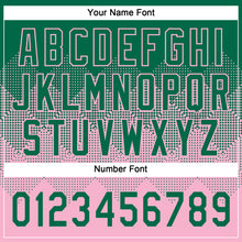 Load image into Gallery viewer, Custom Kelly Green Light Pink 3D Gradient Square Shape Two-Button Unisex Softball Jersey