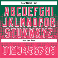 Load image into Gallery viewer, Custom Kelly Green Neon Pink-White 3D Gradient Square Shape Two-Button Unisex Softball Jersey