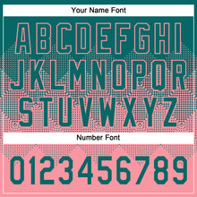 Load image into Gallery viewer, Custom Teal Medium Pink 3D Gradient Square Shape Two-Button Unisex Softball Jersey