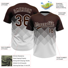Load image into Gallery viewer, Custom Brown White 3D Gradient Square Shape Two-Button Unisex Softball Jersey