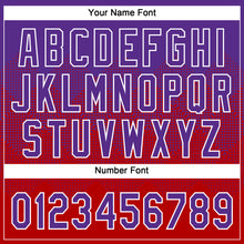 Load image into Gallery viewer, Custom Purple Red-White 3D Gradient Square Shape Two-Button Unisex Softball Jersey