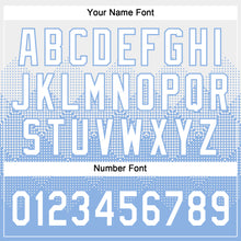 Load image into Gallery viewer, Custom White Light Blue 3D Gradient Square Shape Two-Button Unisex Softball Jersey