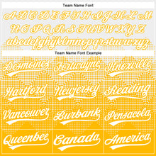 Load image into Gallery viewer, Custom White Gold 3D Gradient Square Shape Two-Button Unisex Softball Jersey