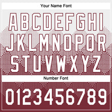 Load image into Gallery viewer, Custom White Burgundy 3D Gradient Square Shape Two-Button Unisex Softball Jersey