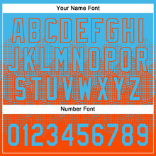 Load image into Gallery viewer, Custom Sky Blue Orange 3D Gradient Square Shape Two-Button Unisex Softball Jersey