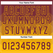 Load image into Gallery viewer, Custom Burgundy Gold 3D Gradient Square Shape Two-Button Unisex Softball Jersey