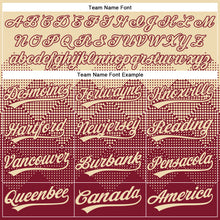 Load image into Gallery viewer, Custom Cream Crimson 3D Gradient Square Shape Two-Button Unisex Softball Jersey