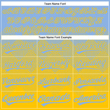 Load image into Gallery viewer, Custom Light Blue Yellow 3D Gradient Square Shape Two-Button Unisex Softball Jersey
