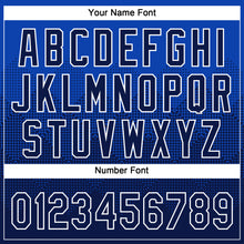 Load image into Gallery viewer, Custom Thunder Blue Navy-White 3D Gradient Square Shape Two-Button Unisex Softball Jersey