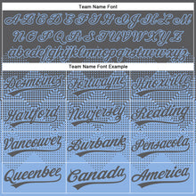 Load image into Gallery viewer, Custom Steel Gray Light Blue 3D Gradient Square Shape Two-Button Unisex Softball Jersey