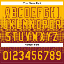 Load image into Gallery viewer, Custom Gold Crimson 3D Gradient Square Shape Two-Button Unisex Softball Jersey