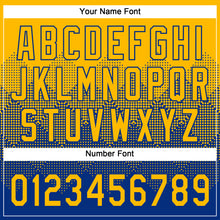 Load image into Gallery viewer, Custom Gold Royal 3D Gradient Square Shape Two-Button Unisex Softball Jersey