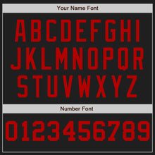 Load image into Gallery viewer, Custom Black White-Red Pinstripe Authentic Split Fashion Baseball Jersey