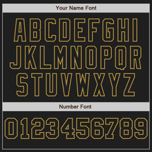 Load image into Gallery viewer, Custom Black White-Old Gold Pinstripe Authentic Split Fashion Baseball Jersey