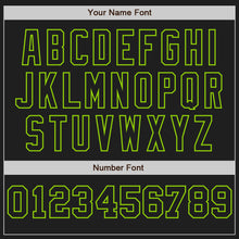 Load image into Gallery viewer, Custom Black White-Neon Green Pinstripe Authentic Split Fashion Baseball Jersey