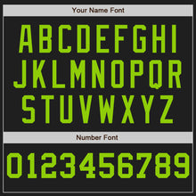 Load image into Gallery viewer, Custom Black White-Neon Green Pinstripe Authentic Split Fashion Baseball Jersey