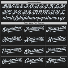 Load image into Gallery viewer, Custom Black White-Silver Pinstripe Authentic Split Fashion Baseball Jersey