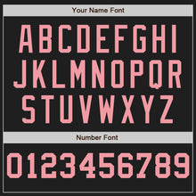 Load image into Gallery viewer, Custom Black White-Medium Pink Pinstripe Authentic Split Fashion Baseball Jersey