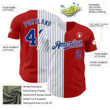 Load image into Gallery viewer, Custom Red White-Royal Pinstripe Authentic Split Fashion Baseball Jersey