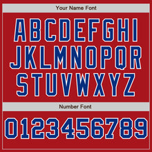 Load image into Gallery viewer, Custom Red White-Royal Pinstripe Authentic Split Fashion Baseball Jersey