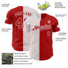 Load image into Gallery viewer, Custom Red White-Red Pinstripe Authentic Split Fashion Baseball Jersey