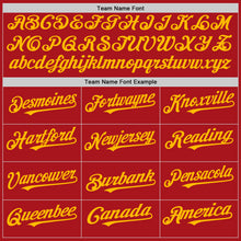 Load image into Gallery viewer, Custom Red White-Gold Pinstripe Authentic Split Fashion Baseball Jersey