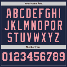 Load image into Gallery viewer, Custom Navy White-Medium Pink Pinstripe Authentic Split Fashion Baseball Jersey