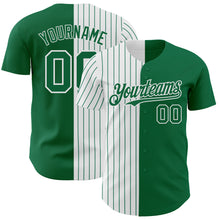 Load image into Gallery viewer, Custom Kelly Green White-Kelly Green Pinstripe Authentic Split Fashion Baseball Jersey