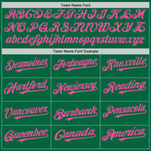 Load image into Gallery viewer, Custom Kelly Green White-Pink Pinstripe Authentic Split Fashion Baseball Jersey