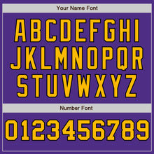 Load image into Gallery viewer, Custom Purple Gold-Black Pinstripe Authentic Split Fashion Baseball Jersey